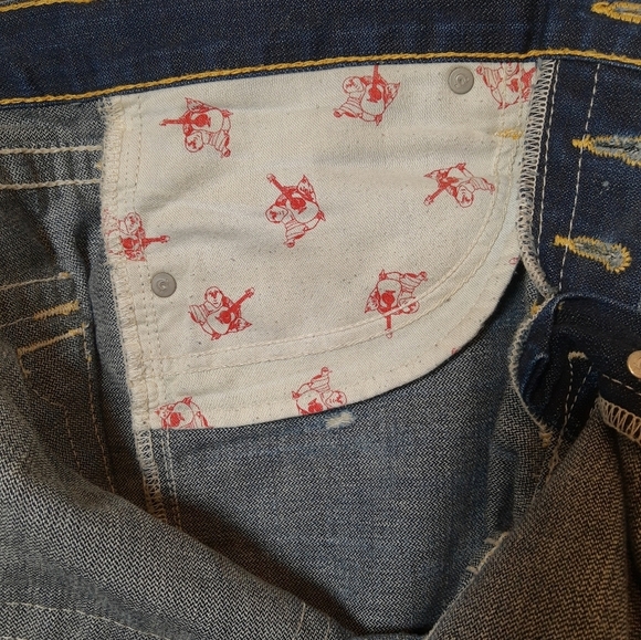 VTG True Religion  Women's Light Blue Wash Distressed made in USA - Picture 7 of 16